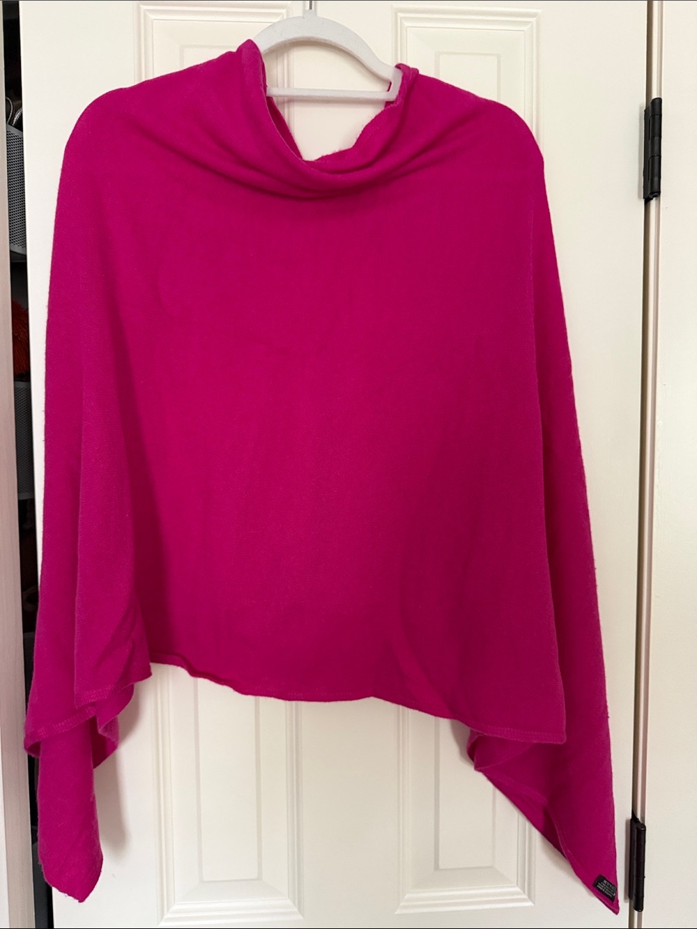 Pink Pineapple fuscia poncho cashmere blend